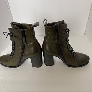 MJUS Olive Green Women's Lace up Leather Boots Made in Italy EU 40 U.S. …